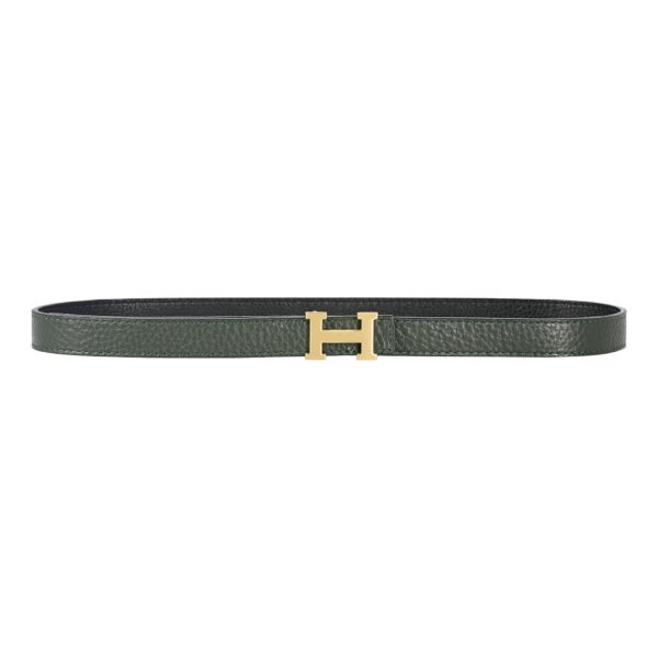 Reversible Buckle Hermès Belt Green&Black 20 mm - Image 2
