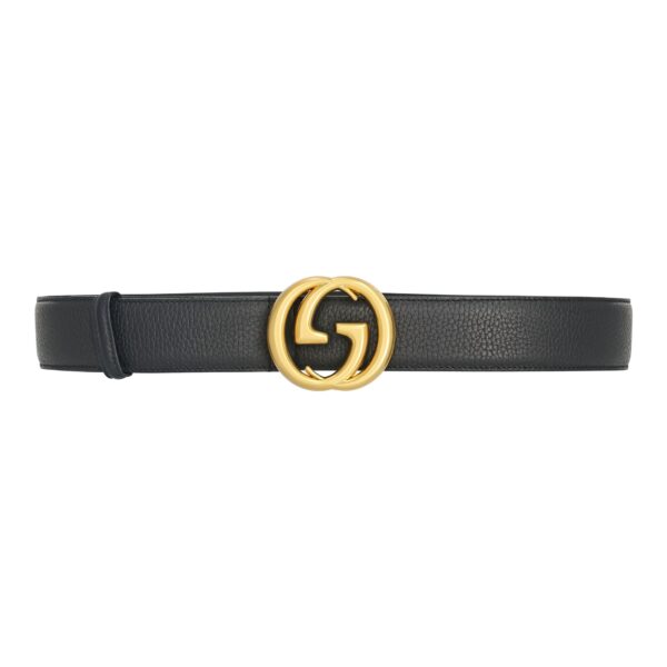 Leather Belt Gold Buckle 40 mm