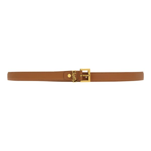 YSL BELT BROWN 2 cm
