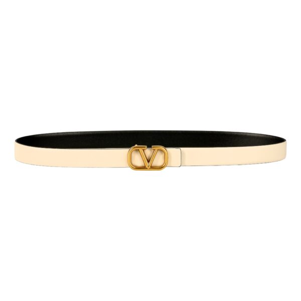 Valentino Gold Buckle Leather Belt - Image 2