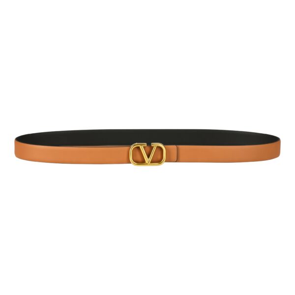 Valentino Gold Buckle Leather Belt - Image 2