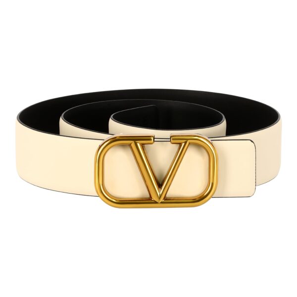 Valentino Gold Buckle Leather Belt