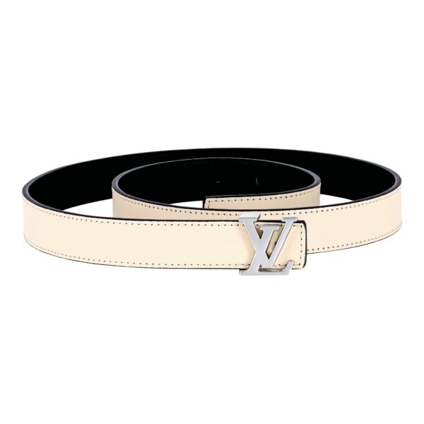Reversible Beige / Black Leather Belt 25 mm - Image 3
