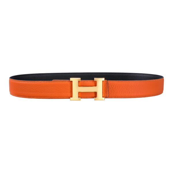 Reversible H Buckle Belt Orange&Black 40 mm - Image 2
