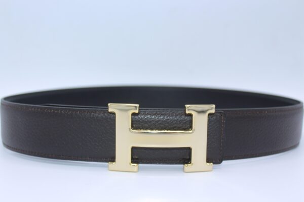 H Buckle Belt Reversible Dark Brown&Black