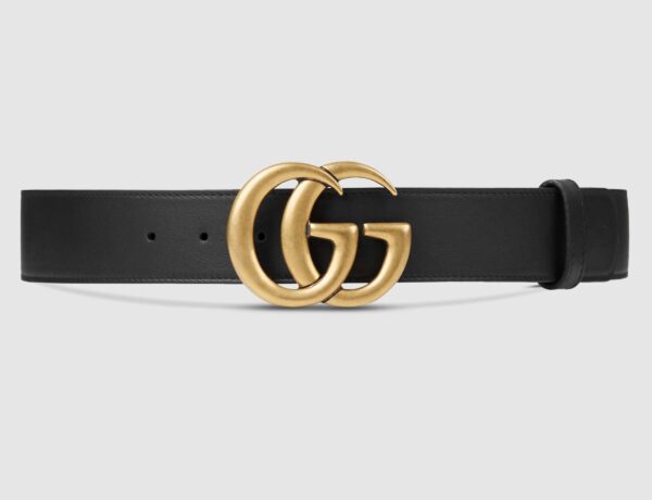 Leather Belt Gold / Silver Buckle 40 mm