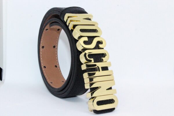 Moschino Black Leather Belt 25 mm - Image 2