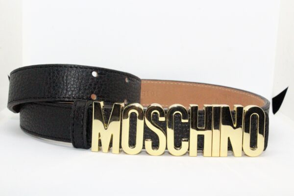Moschino Black Leather Belt 25 mm - Image 3