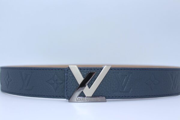 New Buckle Dark Blue Leather Belt